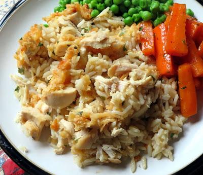 Garlic Cheddar Chicken & Rice Bake 