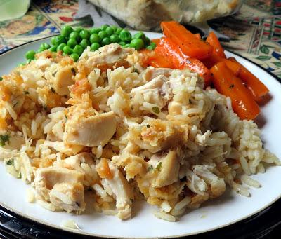 Garlic Cheddar Chicken & Rice Bake 