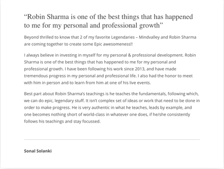 Robin Sharma Hero Genius Legend Course Review 2019 (Get 40% Off )