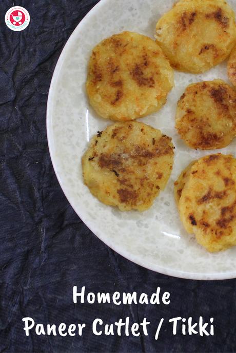 Paneer Cutlet/Tikki Recipe is suitable for 10 months’ babies. It is easy to make, very tasty and highly nutritious too. The best finger food for babies.