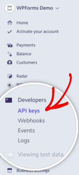 stripe api keys