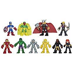 Image: Playskool Heroes Marvel Super Hero Adventures Ultimate Super Hero Set, 10 Collectible 2.5-Inch Action Figures, Toys for Kids Ages 3 and Up (Amazon Exclusive)