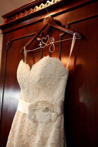 hanging wedding dress details anna be