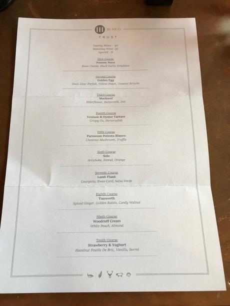 Ten course tasting menu at 111 by Nico