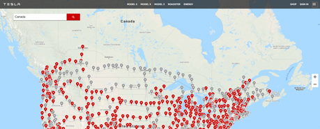 Tesla has 16 Superchargers under construction in Canada