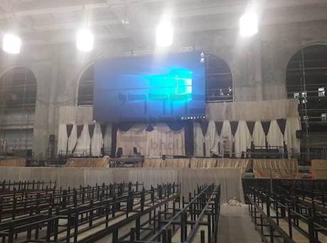 Gerrer Rebbe has large screen tv installed in Beis Medrash
