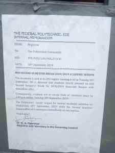 FEDEPE NEWS: Management Confirmed Two Weeks Semester Break