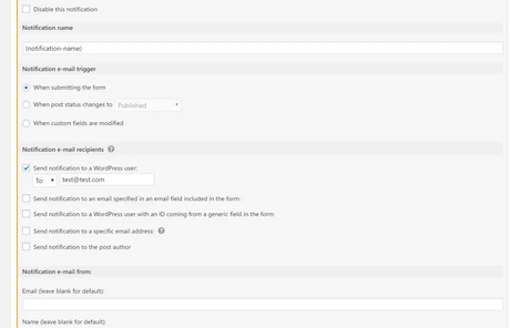 All About WordPress: How Users Can Submit A Post From Front-End email notification configuration