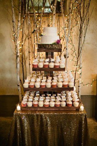 rustic chocolate wedding cupcake tower-amanda basteen photography