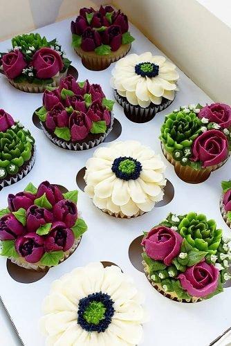 chocolate wedding cupcake colorful flowers cupcakes