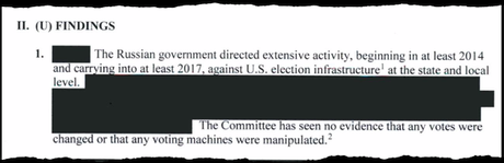 Even key findings at the beginning of the report were heavily redacted.