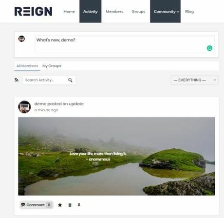 BuddyPress post background image