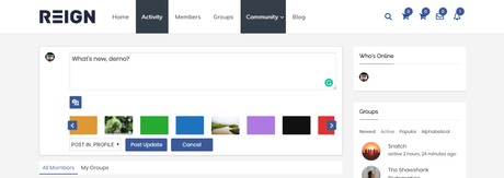 BuddyPress post background image