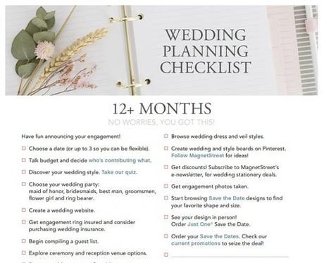 wedding planning printables magnetstreet