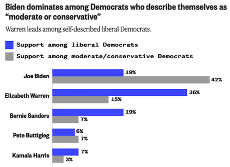 New Poll - Biden Leading, Warren Gaining, & Harris Falling