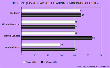 The Public's Opinion Of The Four Leading Democrats