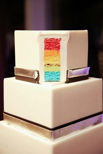 lesbian wedding ideas pride colored wedding cake