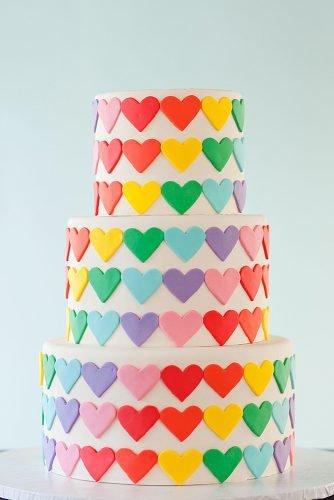 lesbian wedding ideas lgbt wedding cake rainbow hearts