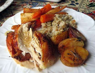 Roasted Garlic & Herb Chicken with Melting Potatoes
