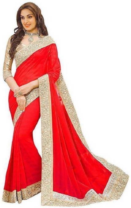 mirraw-red-chiffon-sarees