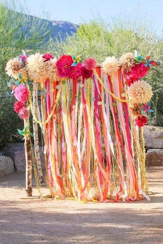 diy wedding ideas bright garlands backdrop
