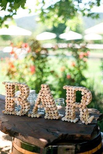 diy wedding ideas wine corks bar sign