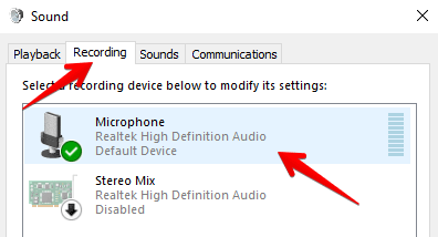 Microphone-settings