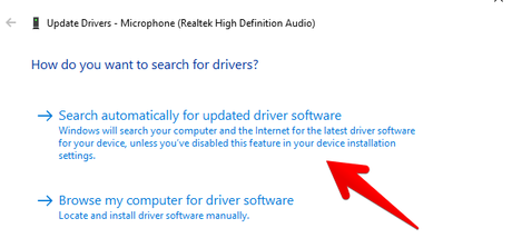 update microphone drivers