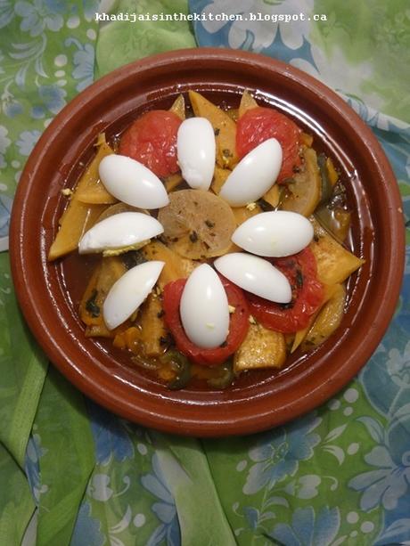 TAGINE AU RUTABAGA ET AUX POIVRONS / RUTABAGA AND BELL PEPPERS TAGINE / TAGINE CON NABO Y PIMIENTOS /طاجين باللفت الاصفر و الفلفل