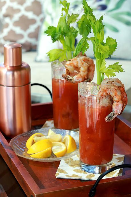 New England Bloody Mary with Shrimp Cocktail