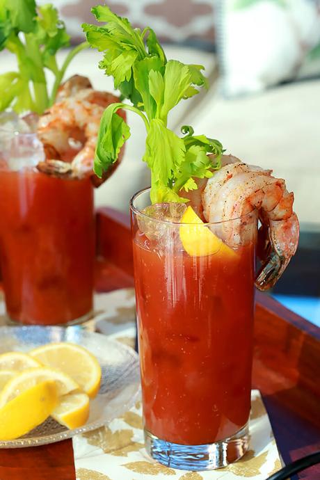 New England Bloody Mary with Shrimp Cocktail