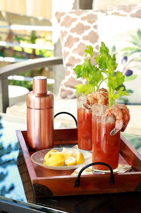 New England Bloody Mary with Shrimp Cocktail
