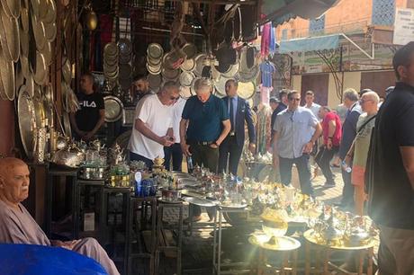 The Clintons are exploring the magical city of Marrakech in true tourist style