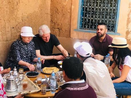 The Clintons are exploring the magical city of Marrakech in true tourist style