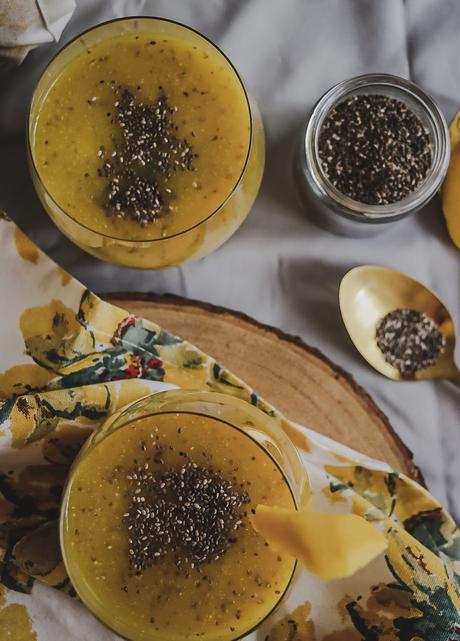 chia drink, mango coconut chia drink, summer drink, mango, vegan, gluten free drink, food, myriad musings. 