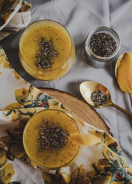 chia drink, mango coconut chia drink, summer drink, mango, vegan, gluten free drink, food, myriad musings. 