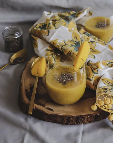chia drink, mango coconut chia drink, summer drink, mango, vegan, gluten free drink, food, myriad musings. 