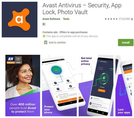 avast antivirus - security, app lock, photo vault