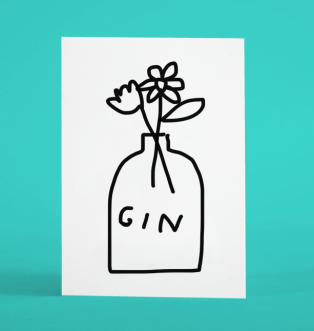 antisocial greetings humor merchesico illustration gin flowers