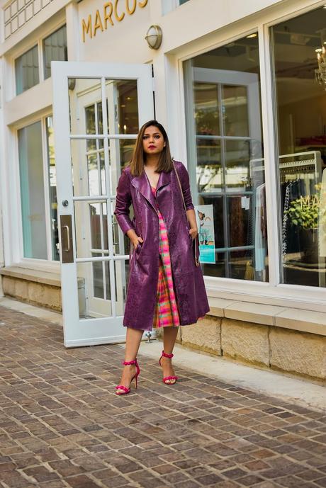 target 20 collection, isaac mizrahi dress, parisian chic style, snakeskin leather trench, fashion, style, street style, ootd, myriad musings, valentino rocketed heels.