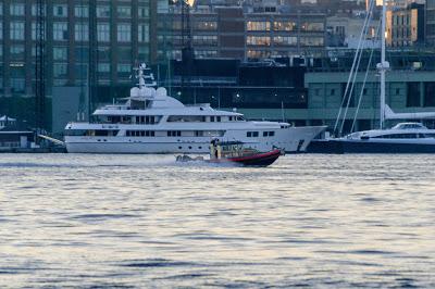 Sometimes it's fun to track a small boat as it zips along the Hudson River