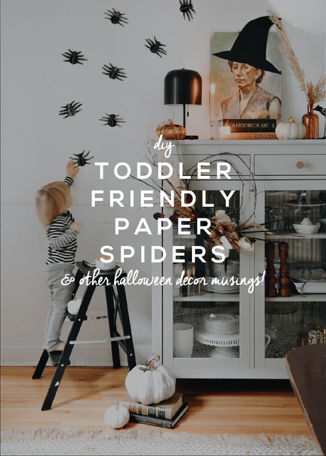 Toddler Friendly 3D Paper Spiders for Halloween