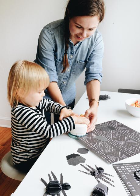 Toddler Friendly 3D Paper Spiders for Halloween