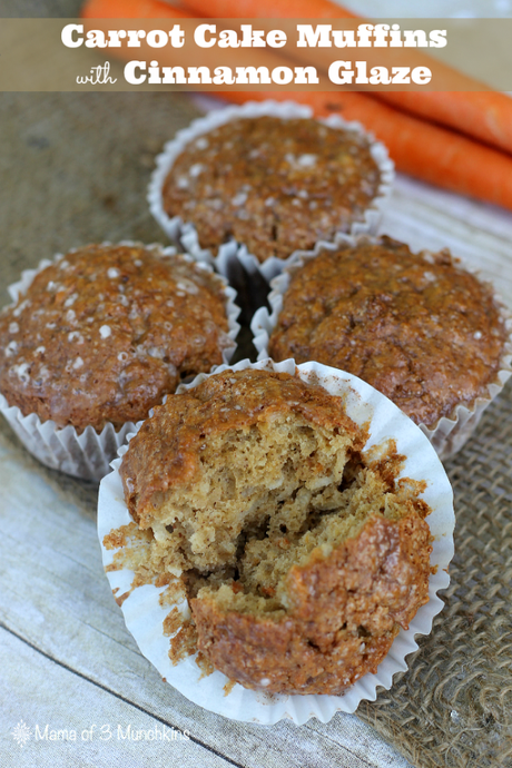 CARROT CAKE MUFFINS WITH CINNAMON GLAZE