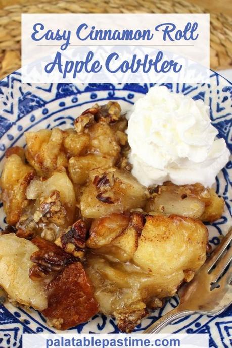 Easy Cinnamon Roll Apple Cobbler #FallFlavors Easy Cinnamon Roll Apple Cobbler #FallFlavors