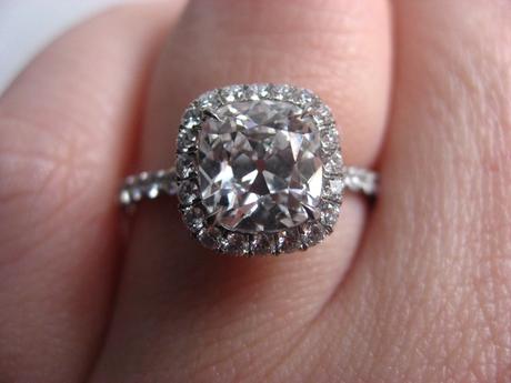 Cushion Halo Engagement Ring