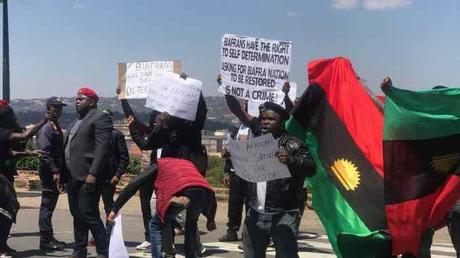 IPOB Protesters Shot, Teargassed In South Africa As Group Wants Buhari Conduct DNA Test (Pictures)