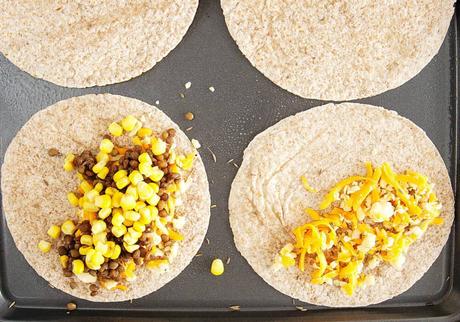 Vegetarian Quesadilla with Cumin and Lentils