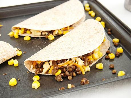 Vegetarian Quesadilla with Cumin and Lentils