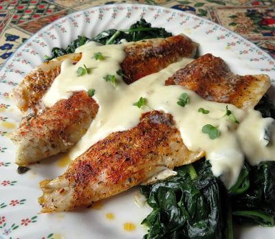 Baked Sea Bass with a Lemon Parmesan Cream